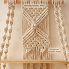 Two-Tier Macrame Floating Wall Shelf, Boho Plant Display