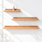 Solid Wood Floating Picture Ledge with Front Lip and Raised Back – Wall-Mounted Display Shelf for Photos, Art, Books and Décor