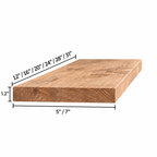 Solid Wood Floating WallShelf with Hidden Metal Bracket – Natural Wood Display Ledge in Multiple Lengths and Depths