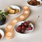 Curved Maple Wood Candle Holder ,Natural Home Decor Gift