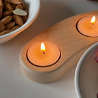 Curved Maple Wood Candle Holder ,Natural Home Decor Gift