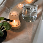 Curved Maple Wood Candle Holder ,Natural Home Decor Gift