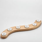 Curved Maple Wood Candle Holder ,Natural Home Decor Gift