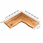 Natural Edge Solid Wood L-Shaped Corner Floating Shelf