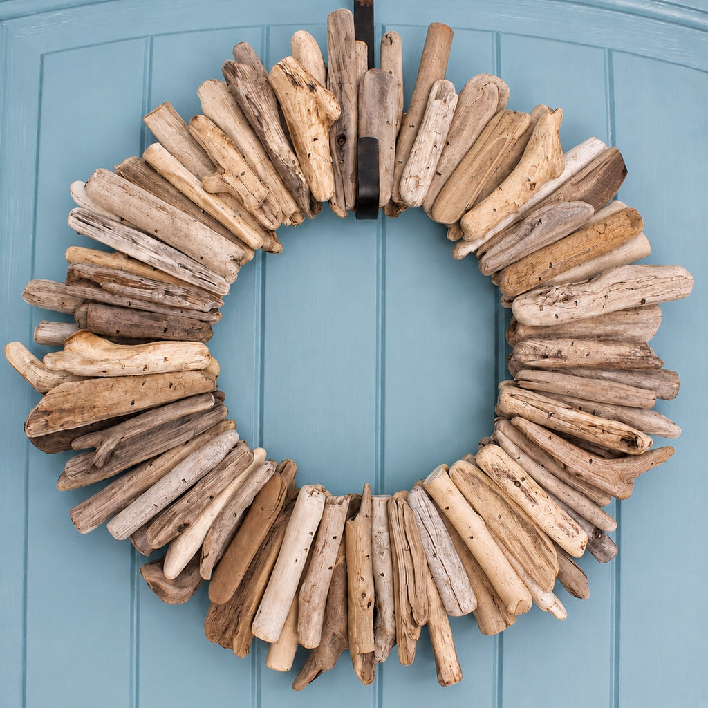Authentic Driftwood Wreath, Coastal Handmade Wall Decor