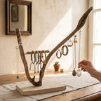 Handcrafted Driftwood Jewelry Holder, Necklace & Ring Display
