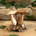 Hand Carved Wooden Mushroom Rustic Woodland Home Decor Ornament