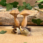 Hand Carved Wooden Mushroom Rustic Woodland Home Decor Ornament