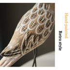 Hand Carved Wooden Seabird Ornament Coastal Home Decor Accent