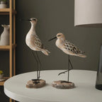 Hand Carved Wooden Seabird Ornament Coastal Home Decor Accent
