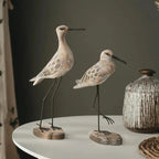 Hand Carved Wooden Seabird Ornament Coastal Home Decor Accent