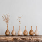 Hand Turned Oak Wood Vase, Minimalist Scandinavian Home Decor