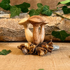 Hand Carved Wooden Mushroom Rustic Woodland Home Decor Ornament