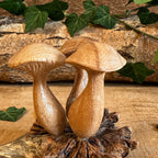 Hand Carved Wooden Mushroom Rustic Woodland Home Decor Ornament