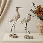 Hand Carved Wooden Seabird Ornament Coastal Home Decor Accent