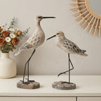 Hand Carved Wooden Seabird Ornament Coastal Home Decor Accent