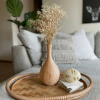Hand Turned Oak Wood Vase, Minimalist Scandinavian Home Decor