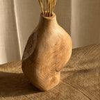 Hand Carved Wood Vessel, Abstract Organic Sculpture Home Decor