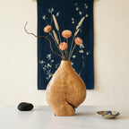 Hand Carved Wood Vessel, Abstract Organic Sculpture Home Decor