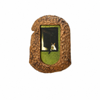 Handcrafted Wood Picture Frame, Cozy Cat Window Wall Art