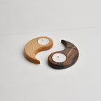 Yin Yang Wooden Tealight Holder Set