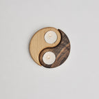 Yin Yang Wooden Tealight Holder Set