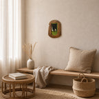 Handcrafted Wood Picture Frame, Cozy Cat Window Wall Art