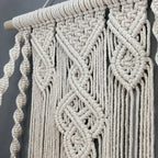 Handcrafted Macrame Wall Shelf, Oak Wood Plant Display, Boho Decor