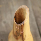Carved Walnut Wood Vase, Organic Floral Display, Rustic Home Decor