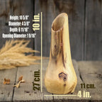 Carved Walnut Wood Vase, Organic Floral Display, Rustic Home Decor