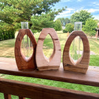 Handmade Wooden Vase, Rustic Floral Twig Display, Anniversary Gift