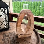 Handmade Wooden Vase, Rustic Floral Twig Display, Anniversary Gift