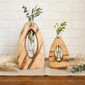 Handmade Wooden Vase, Rustic Floral Twig Display, Anniversary Gift
