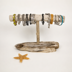 Handcrafted Driftwood Jewelry Holder, Coastal Bracelet Display Stand