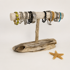 Handcrafted Driftwood Jewelry Holder, Coastal Bracelet Display Stand