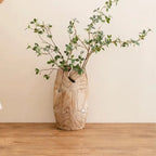 Large Cylindrical Wooden Flower Vase, Natural Home Centerpiece