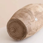 Large Cylindrical Wooden Flower Vase, Natural Home Centerpiece