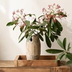 Large Cylindrical Wooden Flower Vase, Natural Home Centerpiece
