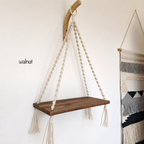 Handmade Macrame Wood Wall Shelf ,Boho Hanging Decor