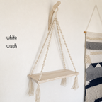 Handmade Macrame Wood Wall Shelf ,Boho Hanging Decor