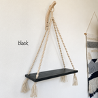 Handmade Macrame Wood Wall Shelf ,Boho Hanging Decor