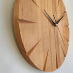 Natural Oak Wood Wall Clock, Minimalist Scandinavian Home Decor