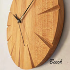 Natural Oak Wood Wall Clock, Minimalist Scandinavian Home Decor