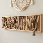 Reclaimed Driftwood Coat Rack ,Natural Wooden Wall Organizer