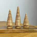 Rustic Wooden Christmas Tree Set of Three Holiday Home Decorations