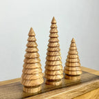 Rustic Wooden Christmas Tree Set of Three Holiday Home Decorations