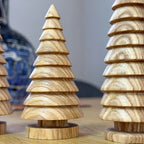Rustic Wooden Christmas Tree Set of Three Holiday Home Decorations
