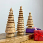 Rustic Wooden Christmas Tree Set of Three Holiday Home Decorations