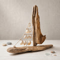 Handmade Seashell Sailboat Driftwood Coastal Beach House Decor