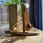 Handmade Seashell Sailboat Driftwood Coastal Beach House Decor